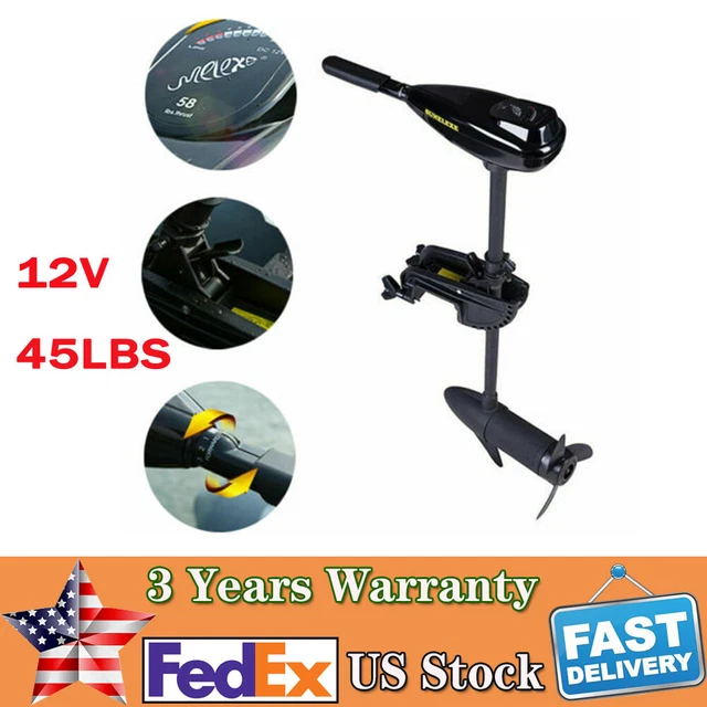 HANGKAI 45LBS Thrust Electric Outboard Trolling Boat Motor for Salt Water 12V