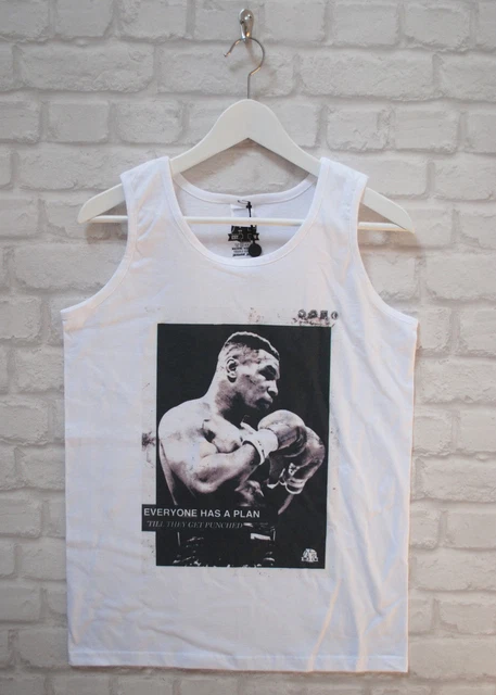 T-shirt Homme Mike Tyson Actual Fact - Citation 'Coup-de-Poing', Blanc, Coton, Neuf