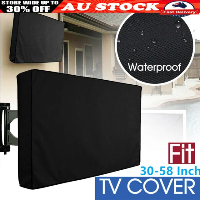 30-58In Dustproof Waterproof TV Cover Outdoor Patio Flat Television Protector AU