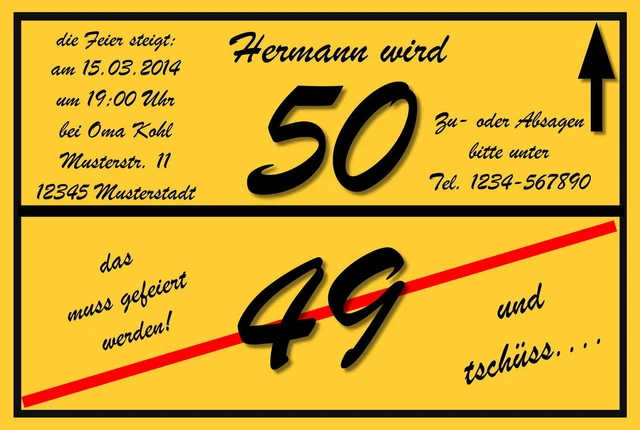 10 LUSTIGE EINLADUNGSKARTEN Geburtstag Einladungen