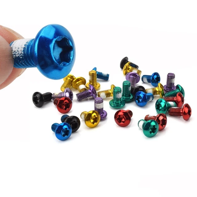 12 Boulons Titane M5 X 10mm Pour Disque De Frein Vélo (rotor) - Tête Torx T25, Couleur Or/Arc-en-ciel