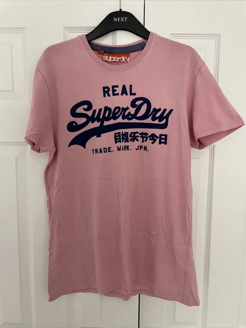 REAL SUPERDRY JAPAN Mens Pink Roundneck T Shirt Medium 9.99 PicClick UK