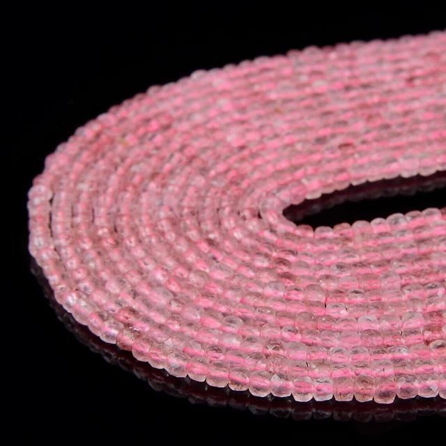 Naturel AAA Fraise Quartz Gemme 2mm Cube Boîte Briolette Facettes Perles 33cm