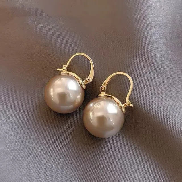 Fashion Champagne Pearl Ear Stud Earrings Drop Dangle Women Wedding Jewelry Gift