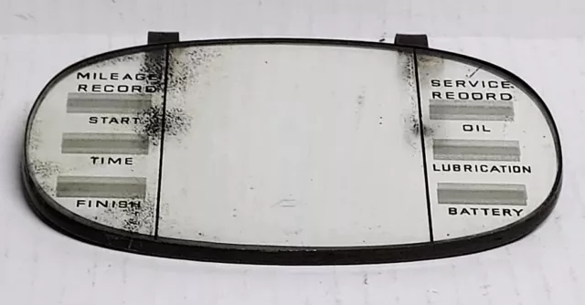 30's-40's MIleage/Service Record Visor Mirror Ford Nash Chevy Chrysler Dodge