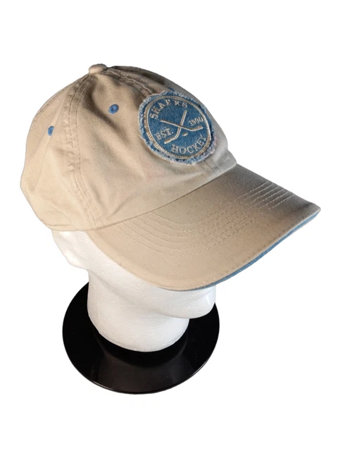 Official San Jose Sharks Hockey NHL CCM Hat Cap (Beige) Denim Logo Adjustable