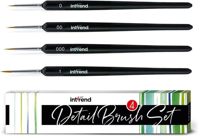 int!rend - Set di 4 pennelli fini per acquerelli acrilici colori a olio mod