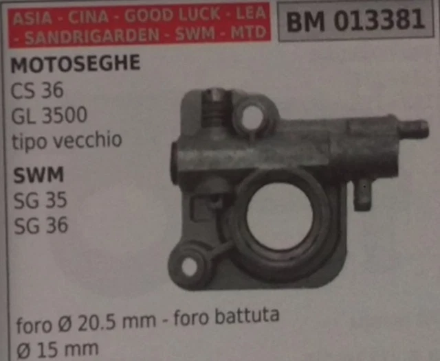 Pompa Olio Con Ingranaggio Per Motosega – Compatibile Valex CS35, Vigor VMS36, Sandrigarden - Foto 5