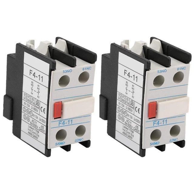 Ac Contwct Block VERSATILE 2PCS AUXILIARY Contact Block Designed for LADN11 AC Contactor ...