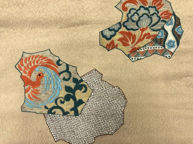 6565836: Japanese Kimono / Antique Nagoya Obi / Embroidery / Phoenix & Flower