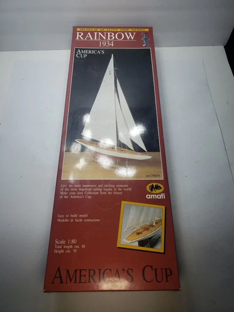 Model Ship Amati Rainbow 1934 1:80 Scale America's Cup Museum Quality  Ship