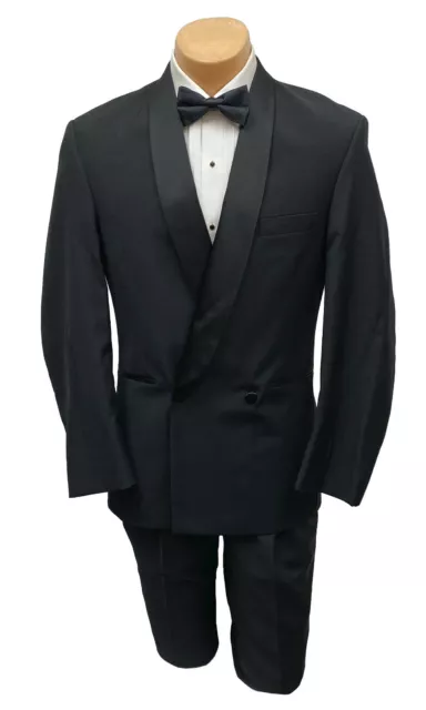 Boys Size 3 Black Calvin Klein Double Breasted Tuxedo Jacket Wedding Ring Bearer