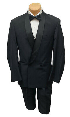 Boys Size 4 Black Calvin Klein Double Breasted Tuxedo Jacket Wedding Ring Bearer