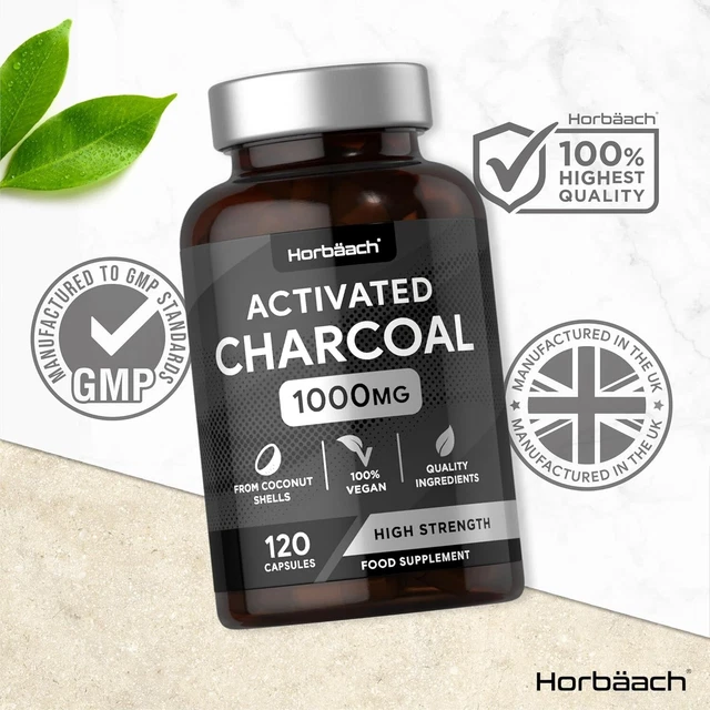 ACTIVATED CHARCOAL CAPSULES High Strength 1000mg Digestion