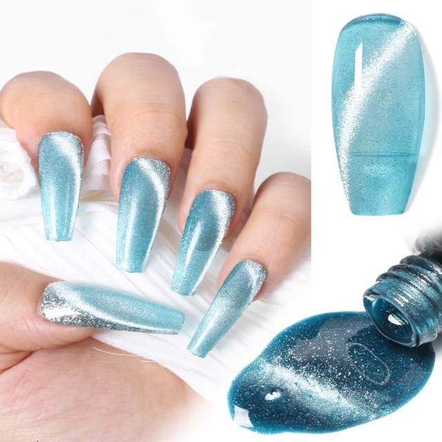 Bleu Gel d'art d'ongle Gel de photothérapie Gel œil de chat Gel Vernis à ongles