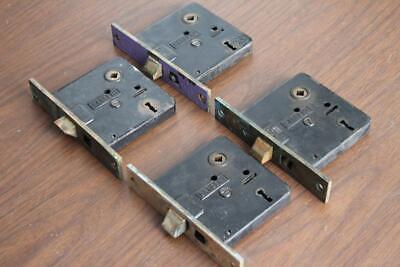 (4) Old Antique Sargent & Co Early Mortise Locks w Solid Brass End Plates -