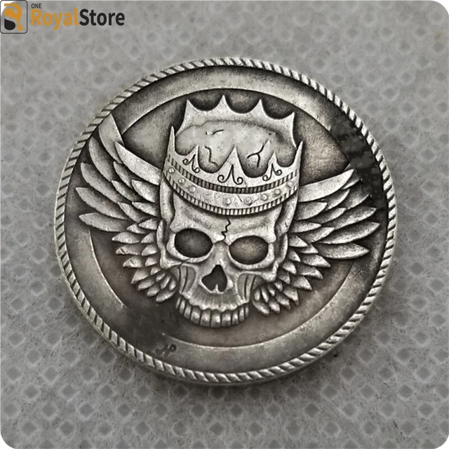 hobo nickel coin Skull Crown Coins Collectibles ENGRAVING ART gift