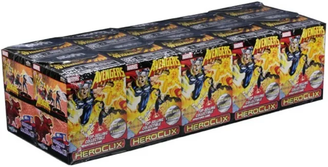 HeroClix sealed Brick ~ AVENGERS INFINITY ~ Marvel 5 figure Booster pack x 10