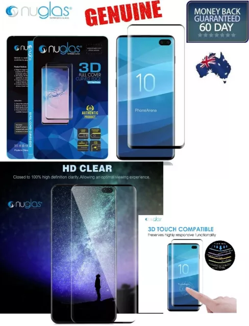 NUGLAS 3D Tempered Glass Screen Protector For Samsung Galaxy S10e S10 S10 Plus