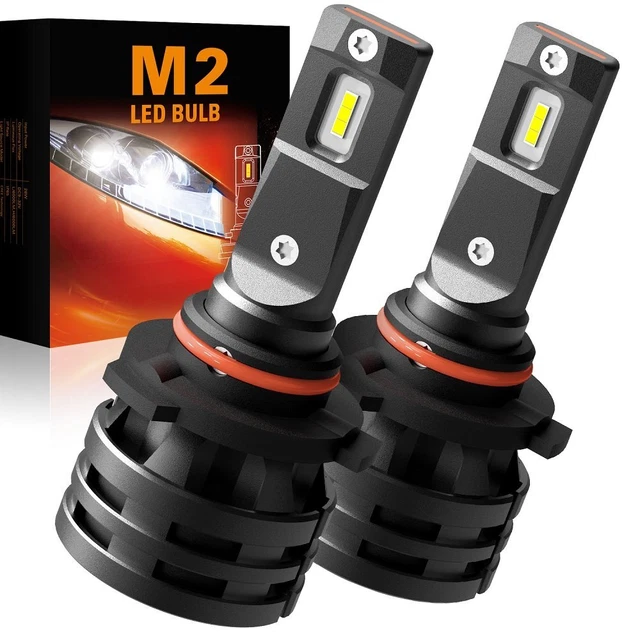 2pc 9005 LED Headlight Bulbs Noiseless 6000K White High Low Beam Lamp Canbus EAP