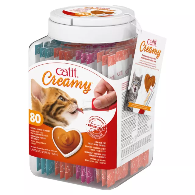 Catit Creamy Geschenkdose 80 x 10 g, Katzensnack, UVP 35,99 EUR, NEU