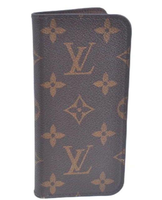 LOUIS VUITTON Folio iPhone Case X/XS Monogram Leather Brown M63443