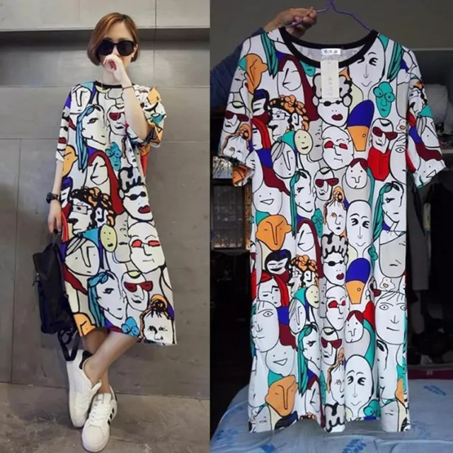 Cartoon print T-shirt Mini Dress, Pop Art, Harajuku, Kawaii, UK Seller, BNWT