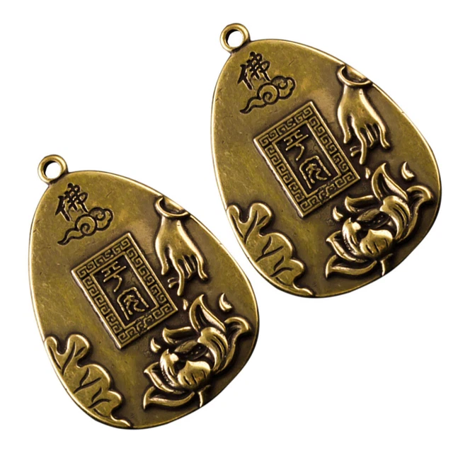 2 Pcs Hangings Key Ring Key Chain Pendant Metal Key Ring Buddha Statue