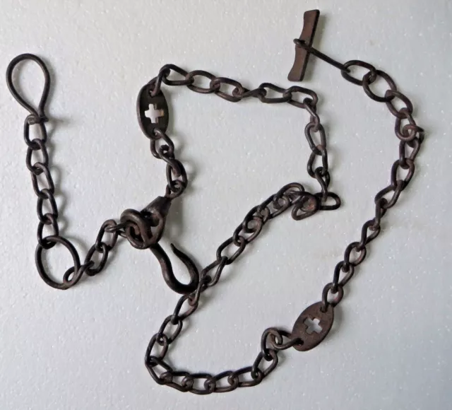PRISONER TRANSFER LEG Cuff Shackle Chain fetters ? Wrought IRON Military INDIA