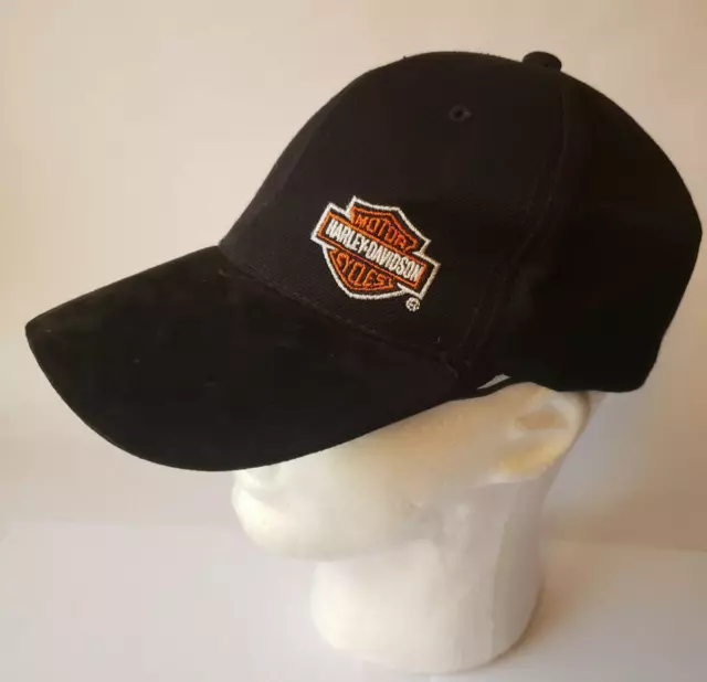 Harley Davidson Adjustable Hat / Cap - Embroidered Logo - Licensed - Black