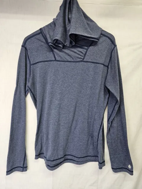 Stio Top Size Large Womens Blue Long Sleeve Hooded Pull Over Shirt