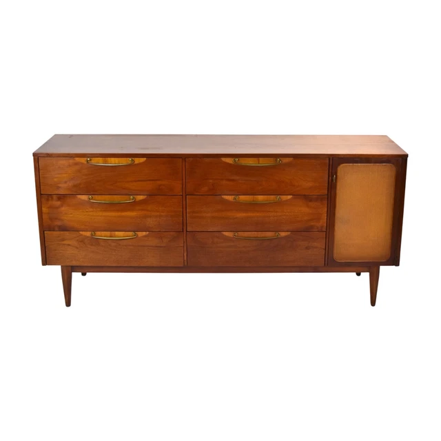 Vintage Mid-Century Modern Walnut and Rosewood Sideboard Credenza by Lane Vintage Mid-Century Modern Walnut and Rosewood Sideboard Credenza by Lane