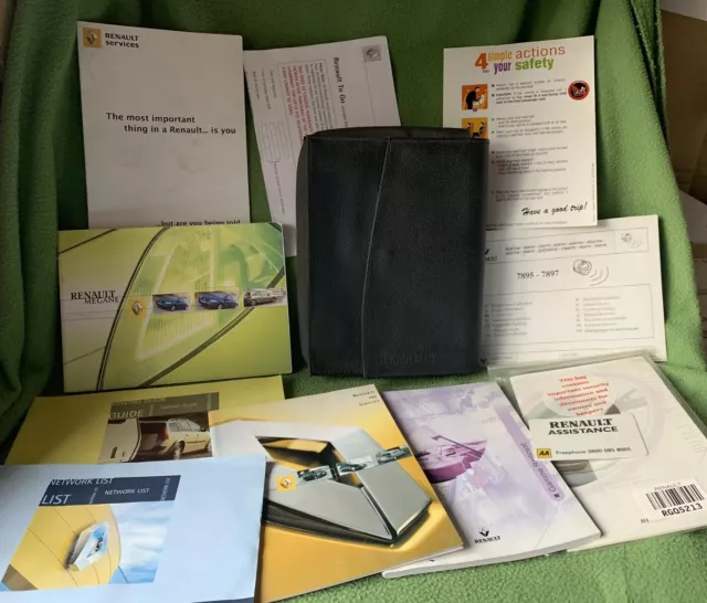 Genuine Renault Megane Owners Manual Handbook Wallet 2002-2006 Complete Pack