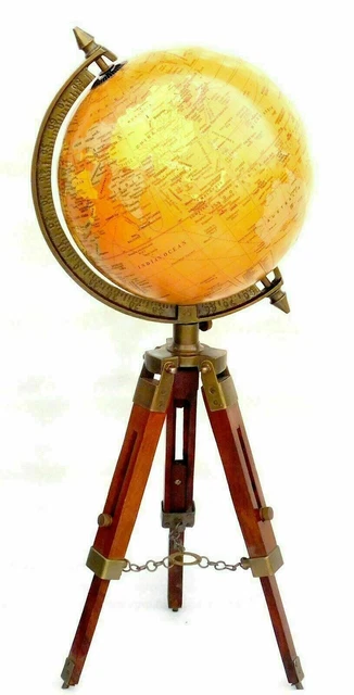 Globo náutico de latón antiguo, mapamundi, adorno de globo terráqueo en...