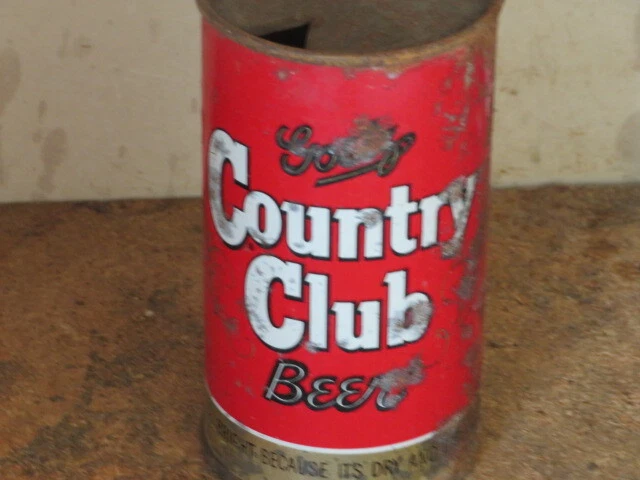 Country. Club. Beer. Solid.  Red. Flat Top By. Goetz