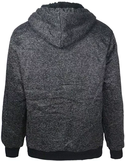 Facitisu Mens Winter Zip Up Hoodie Sherpa Fleece Sweatshirt Warm Thick