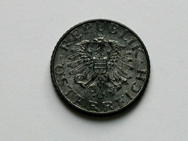 Austria 1955 5 GROSCHEN Zinc Coin AU+ with Toned-Lustre