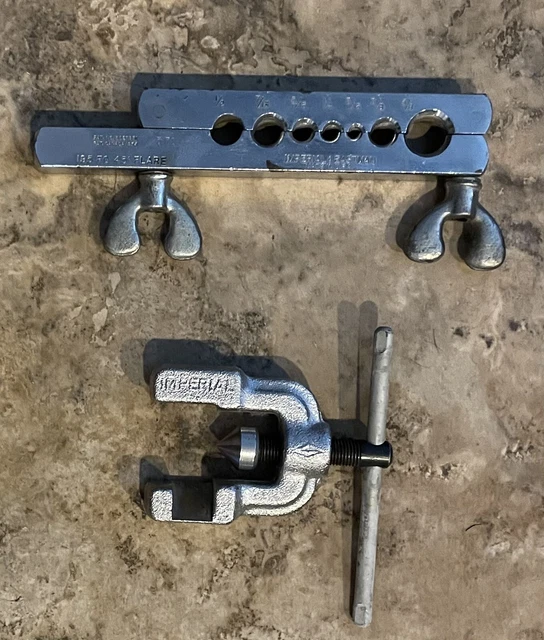 VINTAGE IMPERIAL BRASS CHICAGO Pipe Tube Flaring Tool Set 1/2” 1/5/8
