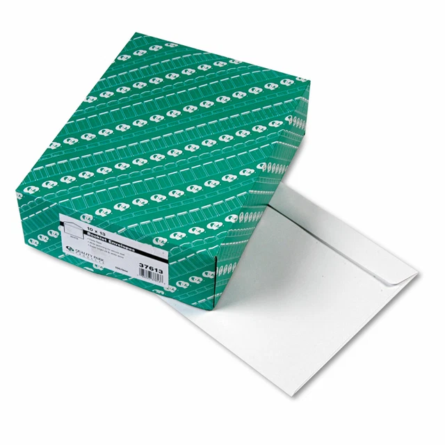 Quality Park Open Side Booklet Envelope 13 x 10 White 100/Box 37613