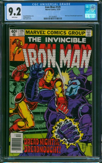 Invincible Iron Man #129 CGC 9.2 NM- Wp Vs. Dreadnought Marvel 1979 + Newsstand