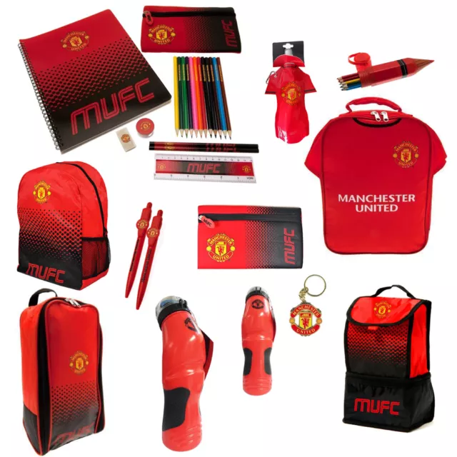 Manchester United FC Back To School Gym Backpack Boot Bag Bottle for Everyone