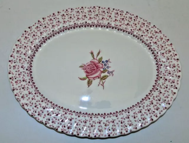 Johnson Brothers Rose Bouquet 12” Oval Serving Platter ENGLAND 3