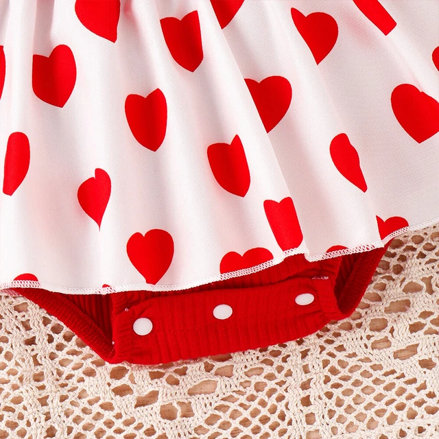 Cuscino abito fascia neonata stampa cuore bambina set abito fascia 11