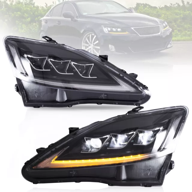 VLAND LED Headlights For 2006-2015 Lexus IS250 IS350 IS F W/Sequential Indicator