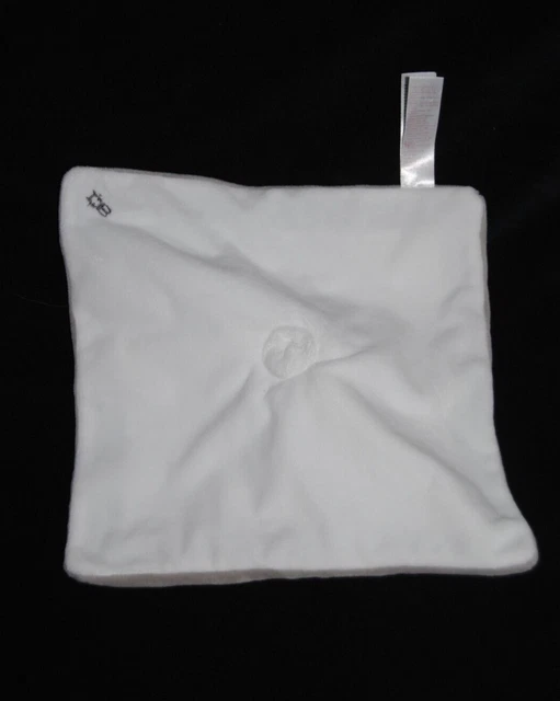 Doudou plat chat  OBAIBI OKAIDI blanc gris étoiles argentées argent Etat NEUF 2