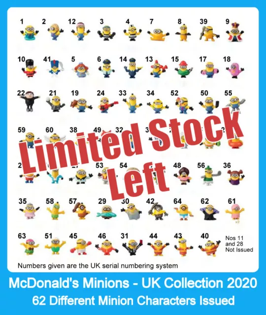 McDonald's Happy Meal Toys UK 2020 Minions A Selection of the Complete Promotion