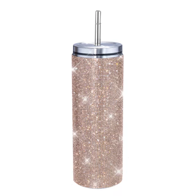 Diamond Straw Cups Hot And Cold Thermos Fitness Large Capacity Water Bottles AU