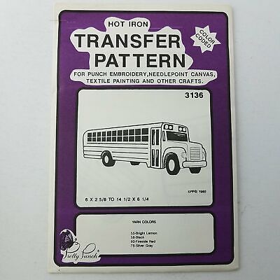 Autobús Pretty Punch Hot Iron patrón de transferencia codificado por colores #3136 6x2-5/8 a 14-1/2x6