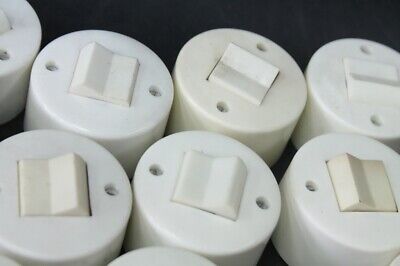 Old Change-Over Rocker Switch White Round Exposed Light Switch Ap GDR 3