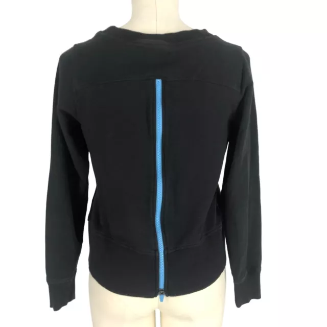 Puma Black Open Back Sweatshirt Women's Size Small Zipper Back Crewneck SAMPLE